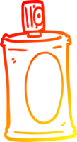 warm gradient line drawing of a cartoon spray can png