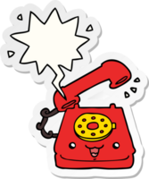 cute cartoon telephone with speech bubble sticker png