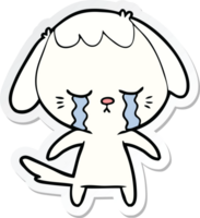 sticker of a cartoon crying dog png