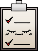 gradient shaded cartoon of a check list png