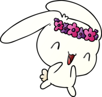 gradient cartoon illustration kawaii cute furry bunny png