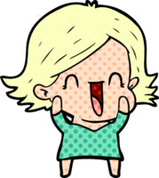 cartoon happy woman png