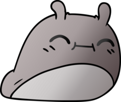 hand drawn gradient cartoon of a happy kawaii slug png