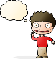 cartoon happy boy with thought bubble png