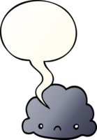 cartoon cloud with speech bubble in smooth gradient style png