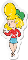 distressed sticker of a cartoon woman with big hair png