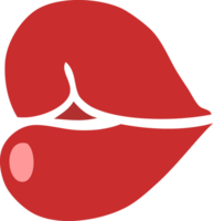dessin animé doodle lèvres rouges png