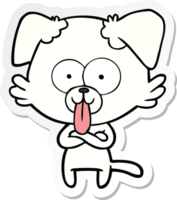 sticker of a cartoon dog with tongue sticking out png