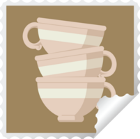 stack of cups graphic square sticker stamp png