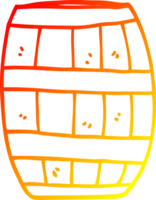 warm gradient line drawing of a cartoon barrel png