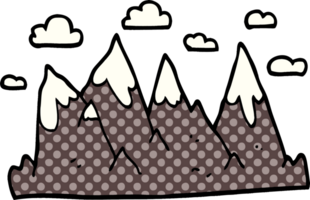 chaîne de montagnes de doodle de dessin animé png