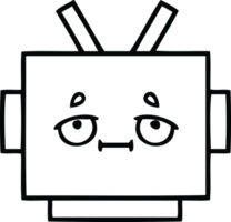 line drawing cartoon of a robot head png