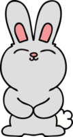 hand drawn quirky cartoon rabbit png