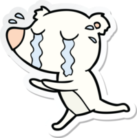 sticker of a cartoon crying polar bear png