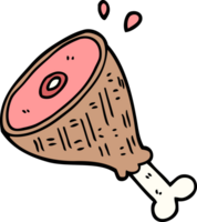 doodle de desenho animado carne cozida png