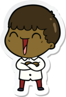 sticker of a cartoon happy man png