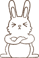 lapin dessin au fusain png