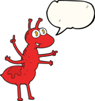 mão desenhado discurso bolha desenho animado formiga png