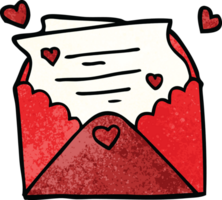 carta de amor de desenho animado png