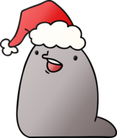 hand drawn christmas gradient cartoon of kawaii slug png