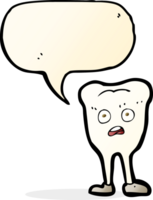 tecknad serie gulning tand med Tal bubbla png