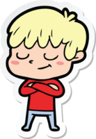 sticker of a cartoon happy boy png