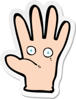 adesivo di una mano di cartone animato con gli occhi png