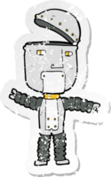 adesivo retrô angustiado de um robô de desenho animado png