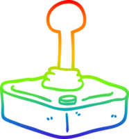 rainbow gradient line drawing of a cartoon joystick png