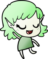 heureux, dessin animé, elfe, girl png