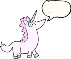 mano dibujado habla burbuja dibujos animados unicornio png