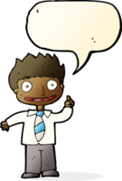 cartoon man with idea with speech bubble png