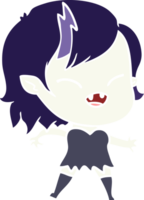 flat color style cartoon laughing vampire girl png