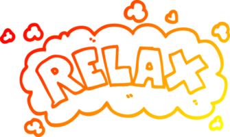 warm gradient line drawing of a cartoon relax symbol png