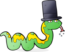 cartone animato serpente nel superiore cappello png