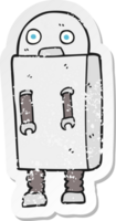 retro noodlijdende sticker van een cartoonrobot png