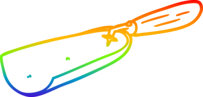 rainbow gradient line drawing of a cartoon coal shovel png