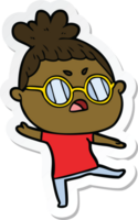 sticker of a cartoon annoyed woman png