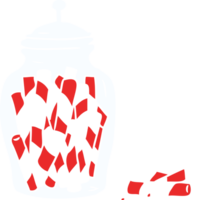 flat color style cartoon jar of candy png