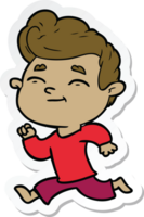 sticker of a running cartoon man png