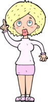 Cartoon-Frau mit Idee png