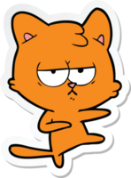 sticker of a bored cartoon cat png