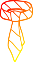 warm gradient line drawing of a cartoon tie png