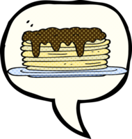 hand drawn comic book speech bubble cartoon pancake stack png