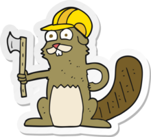 sticker of a cartoon beaver png