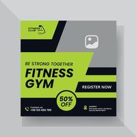 Gym and fitness social media post template design. vector