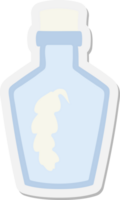 autocollant plume magique dans une bouteille png