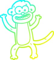 cold gradient line drawing of a cartoon monkey png