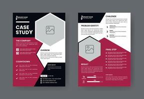 Case Study Layout Flyer. Minimalist Business Report with Simple Design. vector