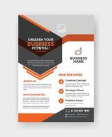 Professional Corporate Business Flayer Design. Marketing Abstract Flyer. Modern One Pager Template vector